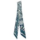 Hermès Blue Peuple du Vent Bandana Silk Twilly Scarf