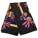Hermès Black Les Rubans du Cheval Silk Scarf 90