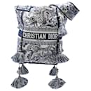 Dior Blue Canvas Embroidered Toile De Jouy D Bubble Bucket Bag