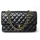 CHANEL 11.12 TIMELESS CLASSIC MEDIUM BLACK LEATHER HAND BAG - Chanel