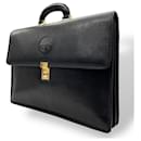 Pasta de couro preto Medusa da Versace