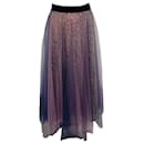 Talbot Runhof Purple Sequined Mesh Tulle Maxi Skirt - Autre Marque