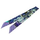 Hermès Blue Brides De Gala Love Silk Twilly Scarf