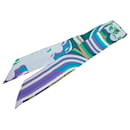 Hermès Blue Brides De Gala Shadow Silk Twilly Scarf