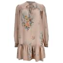 Alexander McQueen Mini Dress in Floral Print Silk - Alexander Mcqueen