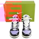 Nike Dunk High Premium Sneakers in Pink Purple Frost Leather  - Autre Marque