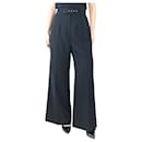 Black belted crepe trousers - size UK 16 - Autre Marque