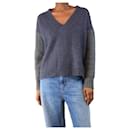 Blue and grey colour-block sweater - size UK 6 - Autre Marque