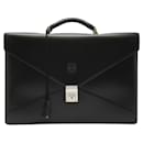 Loewe Anagram Leather Briefcase Black