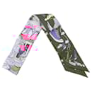 Hermès Pink Sur Mon Nuage Silk Twilly Scarf