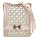 Chanel Gold Quilted Iridescent Calfskin North South Boy Flap