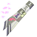 Hermès Pink Couvertures Nouvelles Silk Twilly Scarf