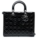 Dior Black Large Patent Cannage Lady Dior