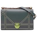Dior Green Medium Studded Lambskin Diorama Flap