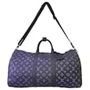 Louis Vuitton LIMITED EDITION Keepall Navy Teal River Bandouliere 50 Monogram Shadow