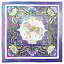 Hermès Carré 90 "Cheval Turc" Silk handkerchief in Blue