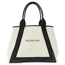 Balenciaga Navy Cabas Canvas Shoulder Bag