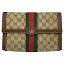 Gucci Vintage GG Supreme Canvas Leather Clutch