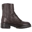 Aquazzura Saint Honore Combat Booties in Brown Leather