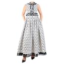 Black sleeveless floral applique maxi dress - size UK 10 - Autre Marque