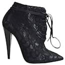 Black leather lace-up boots - Saint Laurent