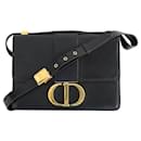 30 Montaigne shoulder bag in black leather - Dior