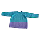 Oversized Blue of the South Seas Mélange Wool and Cotton Sweater Size 36-38-40 - Autre Marque