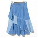 YUKI TORII Denim Frill Flare Skirt - Autre Marque
