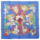 Hermès Carré 90 "Chapeau" Silk handkerchief in Blue