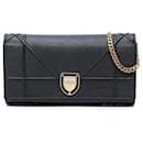 Dior Black Grained Calfskin Diorama Croisiere Wallet on Chain