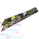 Hermès Black Modernisme Tropical Silk Twilly Scarf