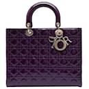 Dior Purple Large Patent Cannage Lady Dior