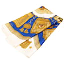 Hermès White Poste et Cavalerie Silk Scarf 90