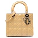 Dior Brown Medium Patent Cannage Lady Dior