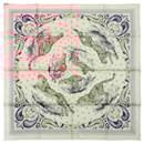 Hermès Double Face 90 "Cheetah Bandana" 100% Silk Scarf in Pink x Orange