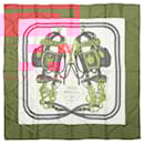 Hermès Carré 90 "BRIDES de GALA" 100% Silk Scarf in Red