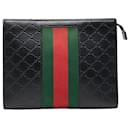 Gucci Guccissima Leather Canvas Clutch Bag
