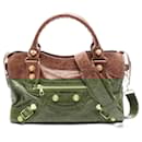 Balenciaga Leather Giant City Handbag Brown