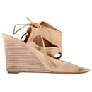 Aquazzura Sexy Thing Wedge in Beige Suede