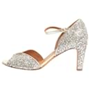Silver sequin peep-toe heels - size EU 40 - Autre Marque