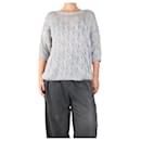 Grey sequined cable knit cardigan - size UK 12 - Autre Marque