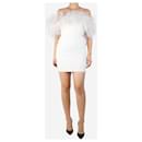 Zion white feathered mini dress - size UK 8 - Autre Marque