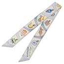 Hermès Blue Funny Ice Cream Silk Twilly  Scarf