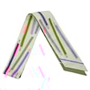 Hermès White A Vos Crayons Silk Twilly Scarf