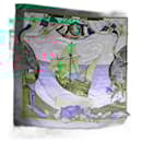 Hermès Christophe Colomb silk scarf in green