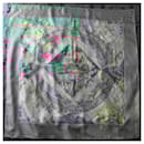 Hermès silk scarf Giverny model turquoise