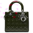 Dior Red Medium Patent Cannage Lady Dior