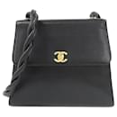 Chanel Black Grained Calfskin Shoulder Bag