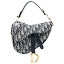 Dior Blue Mini Oblique Canvas Saddle Bag