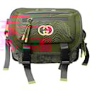 Gucci Men's Small Backpack in Gray, Red, and Green